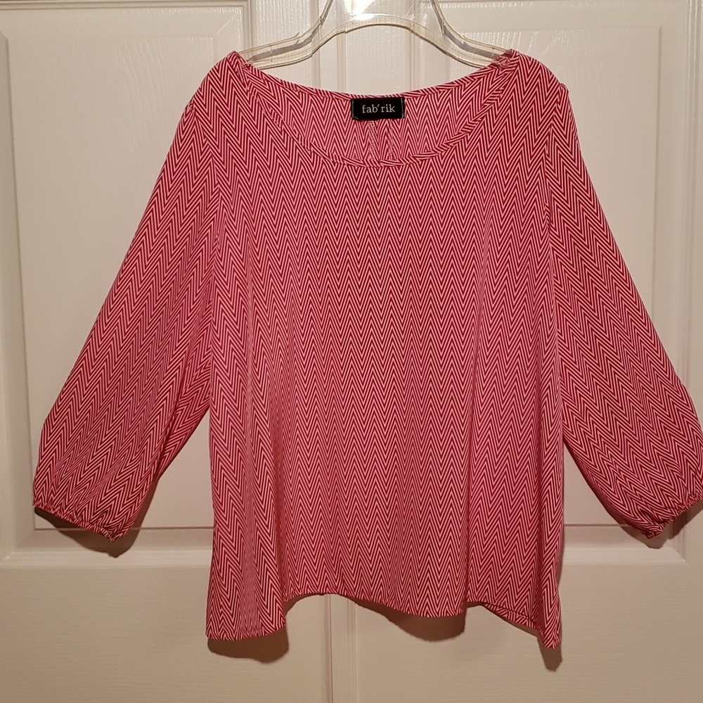 Fab'rik Red & White Blouse